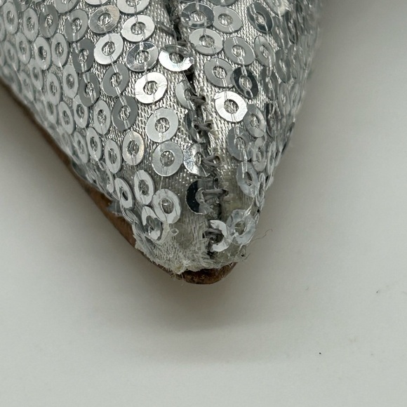 Michael Kors Luna Sequin Boots Silver Pointed Toe Slouchy Heels Women’s 6.5M NIB - Picture 9 of 15